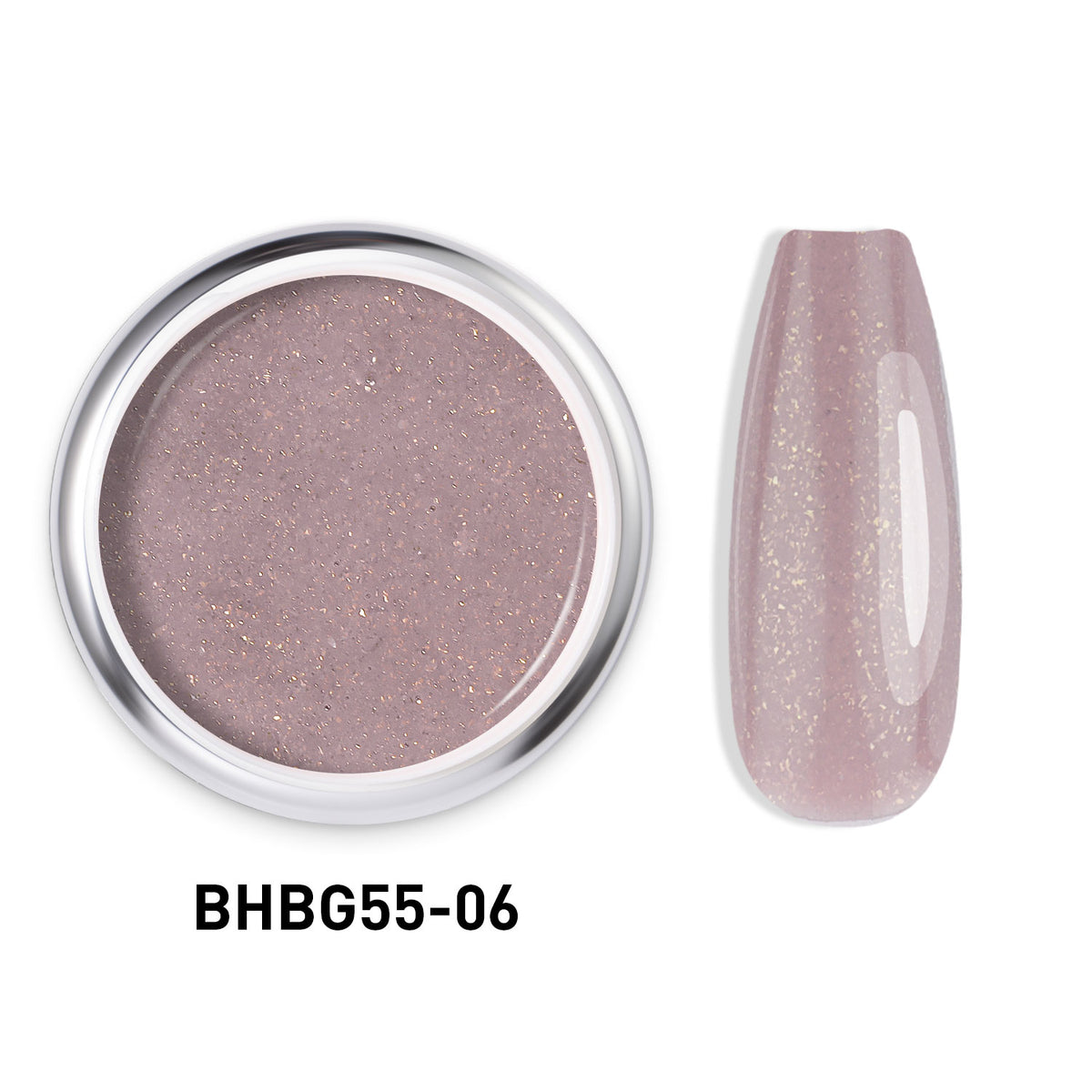 Beautilux BHBG55-06 "Mauve Précieux" – Gel Auto-Égalisant Pailleté UV/LED | 55g Image