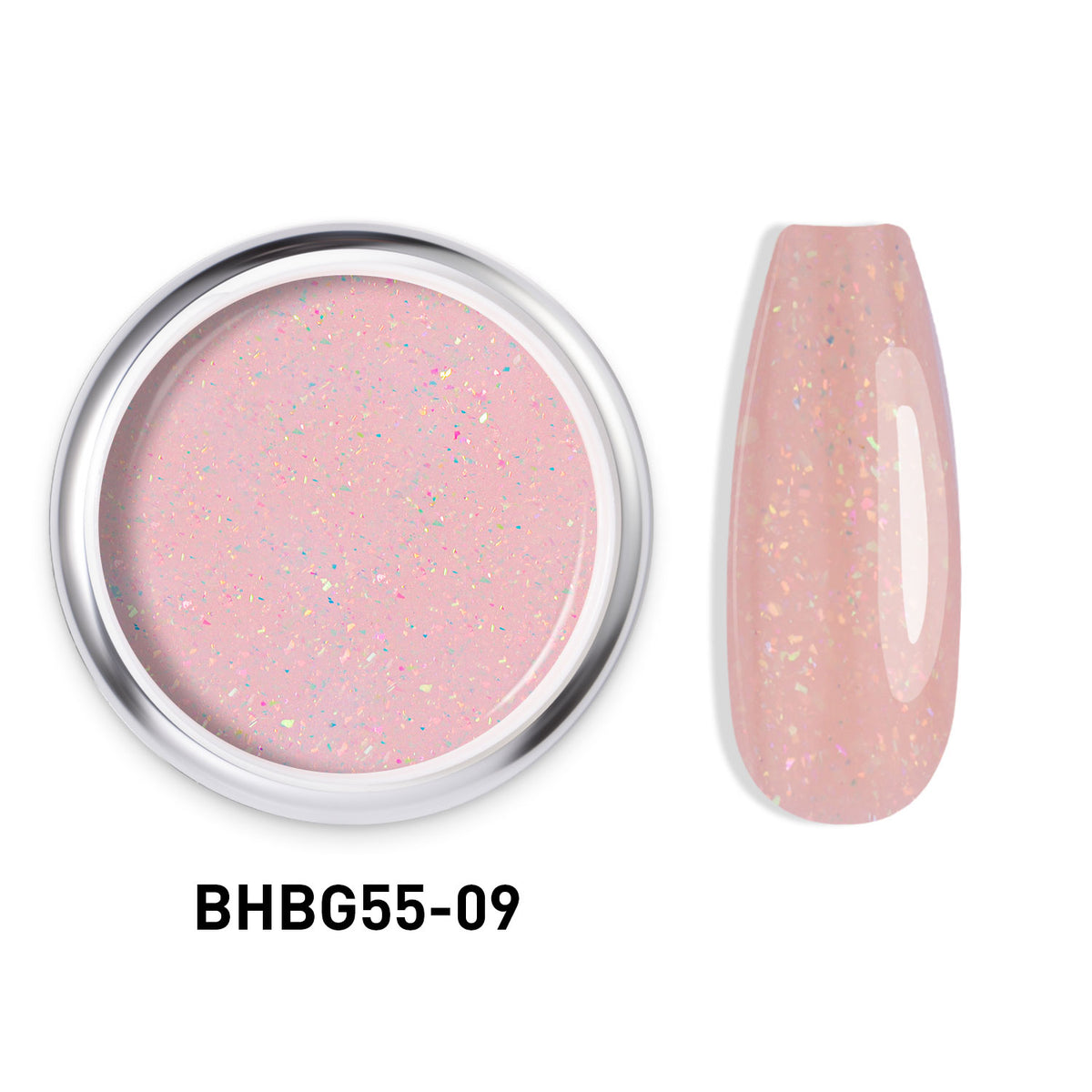 Beautilux BHBG55-09 "Rose Confetti" – Gel Auto-Égalisant Pailleté UV/LED | 55g Image