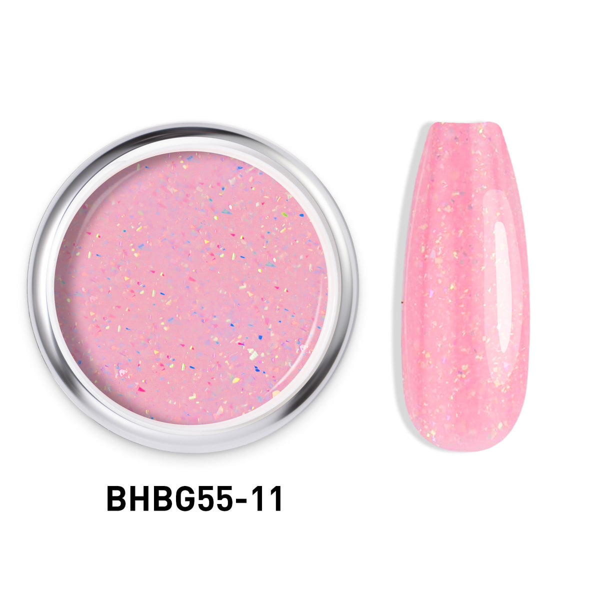 Beautilux BHBG55-11 "Flamingo Festif" – Gel Auto-Égalisant Pailleté UV/LED | 55g