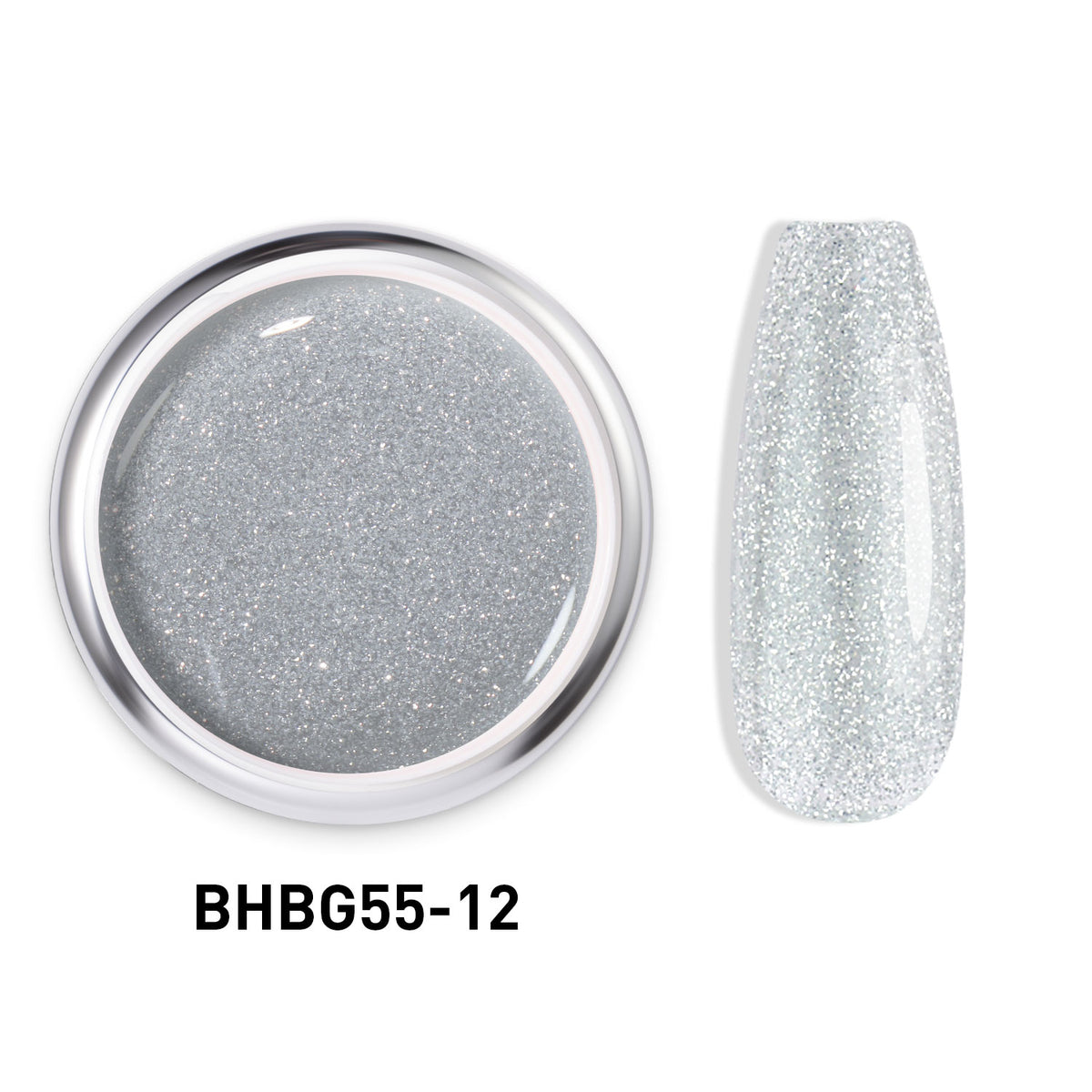 Beautilux BHBG55-12 "Diamant Argent" – Gel Auto-Égalisant Pailleté UV/LED | 55g