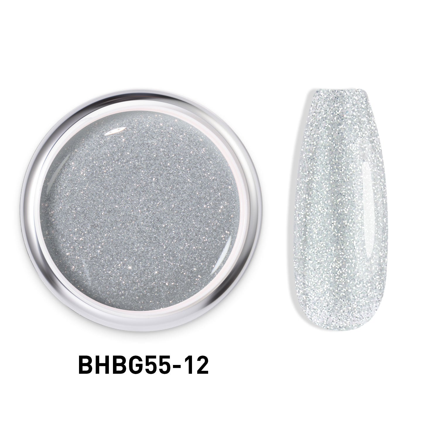 Beautilux BHBG55-12 "Diamant Argent" – Gel Auto-Égalisant Pailleté UV/LED | 55g Image