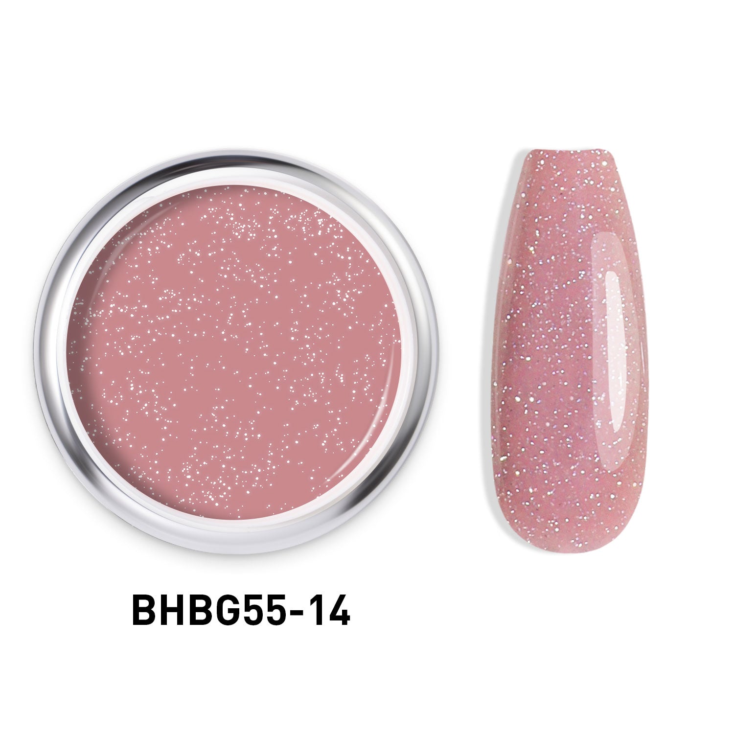 Beautilux BHBG55-14 "Rose Mauve Nacré" – Gel Auto-Égalisant Pailleté UV/LED | 55g Image
