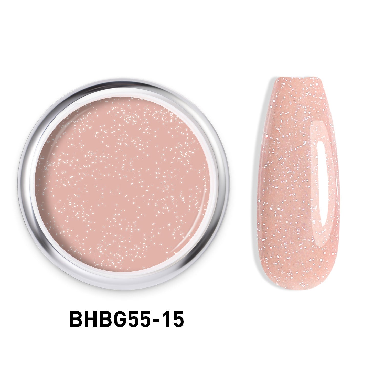 Beautilux BHBG55-15 "Pêche Nacré" – Gel Auto-Égalisant Pailleté UV/LED | 55g Image
