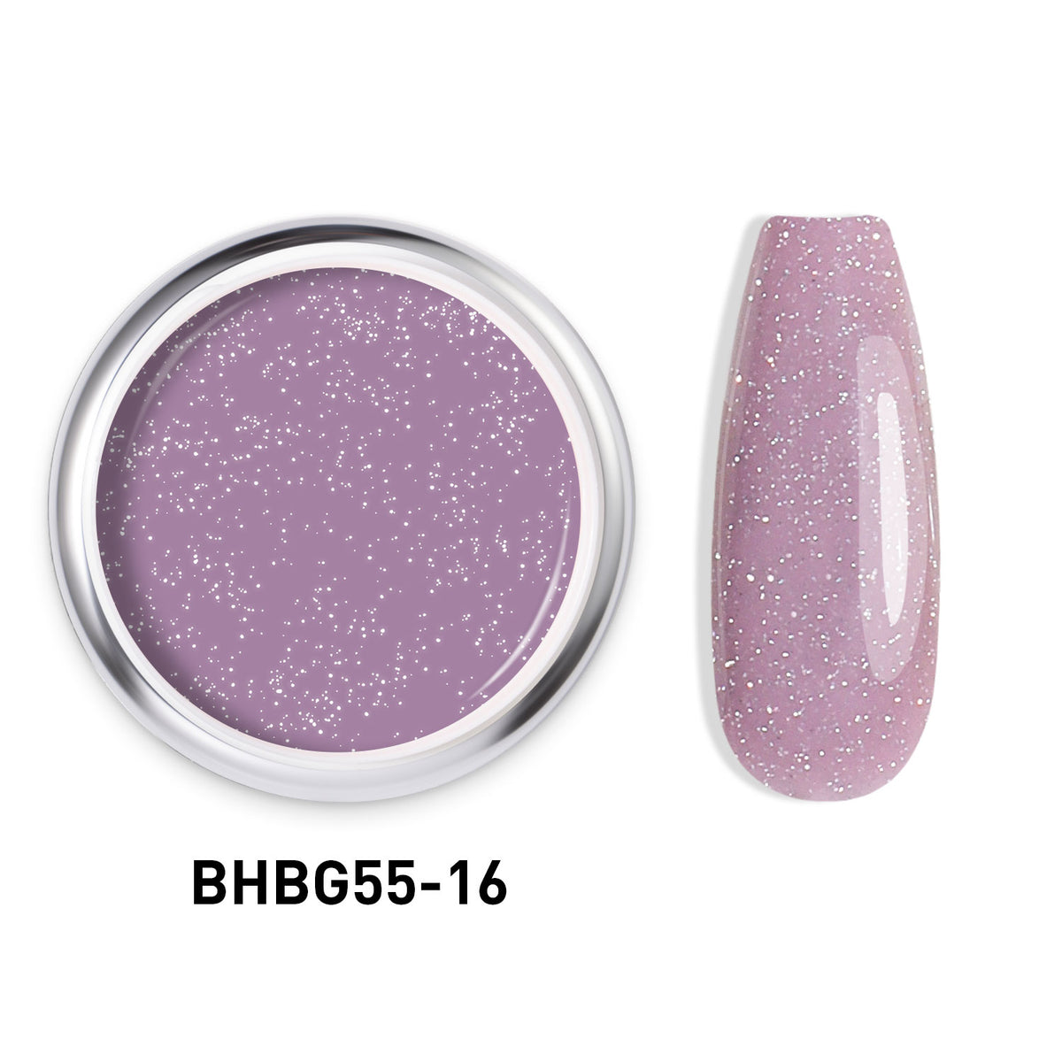 Beautilux BHBG55-16 "Mauve Étoilé" – Gel Auto-Égalisant Pailleté UV/LED | 55g Image