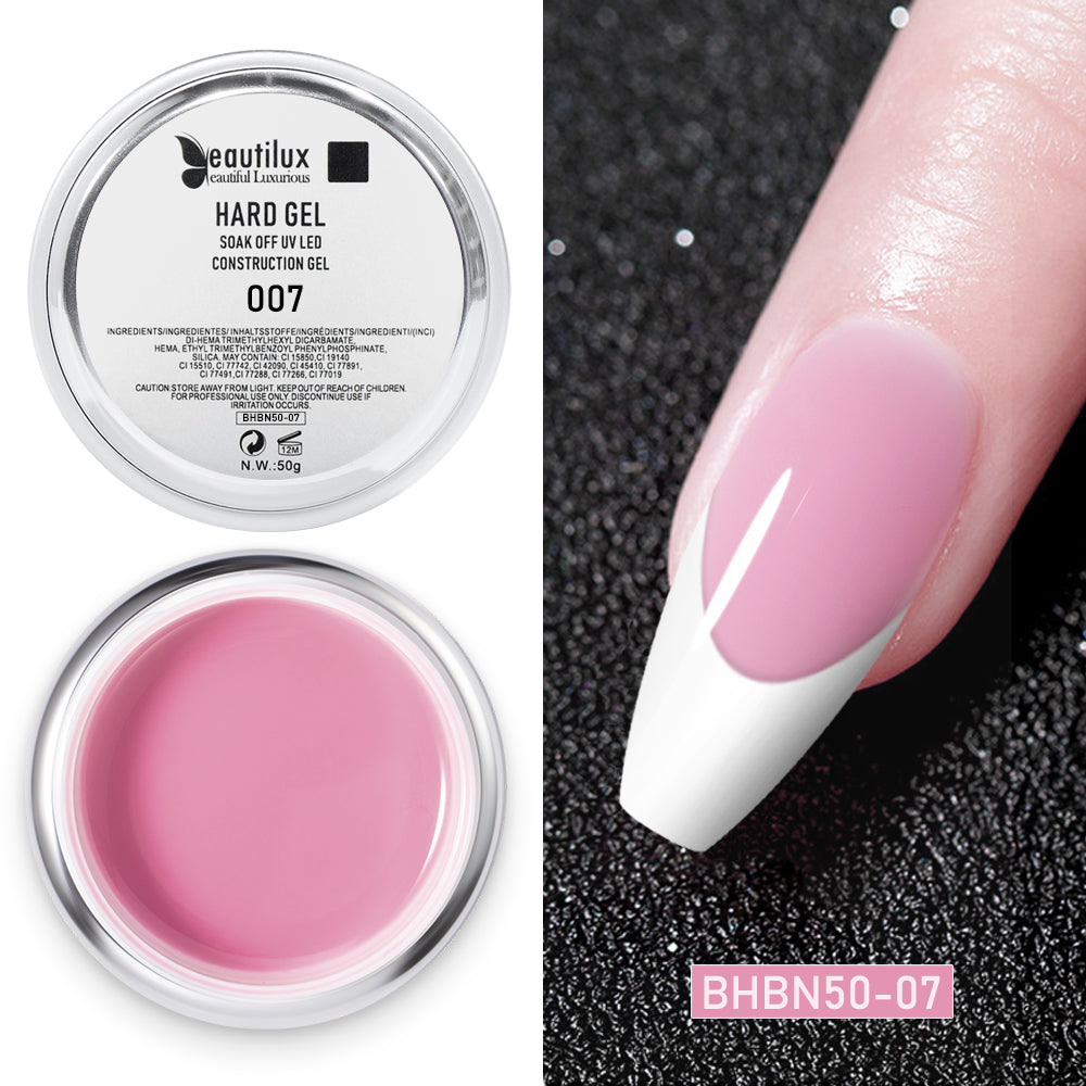 Gel de Construction Beautilux BHBN55-07 | Rose Nude Translucide | Hard Gel UV/LED 55g