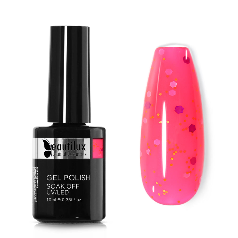 Vernis Semi-Permanent Confettis Rose Bonbon Confettis – BNL-02 | Beautilux 10ml Image