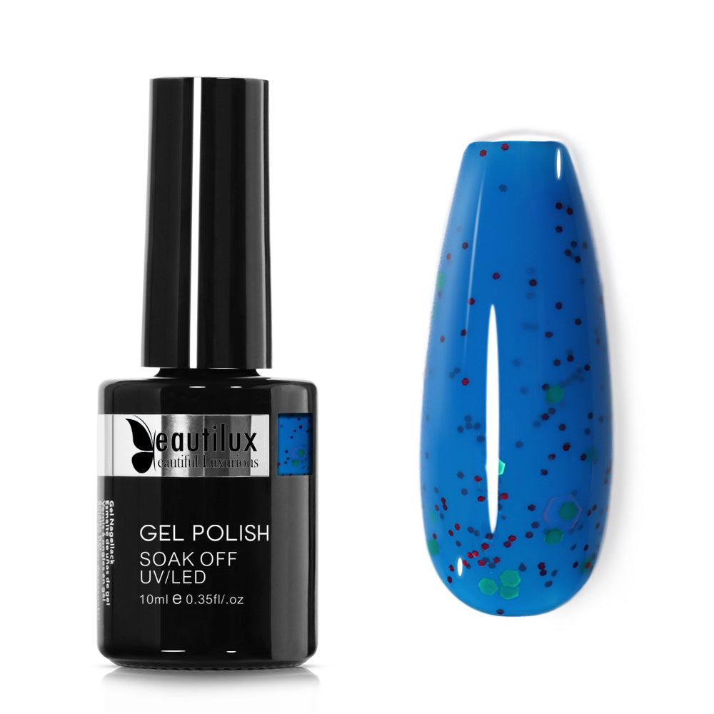 Vernis Semi-Permanent Confettis Bleu Océan Confettis – BNL-03 | Beautilux 10ml Image