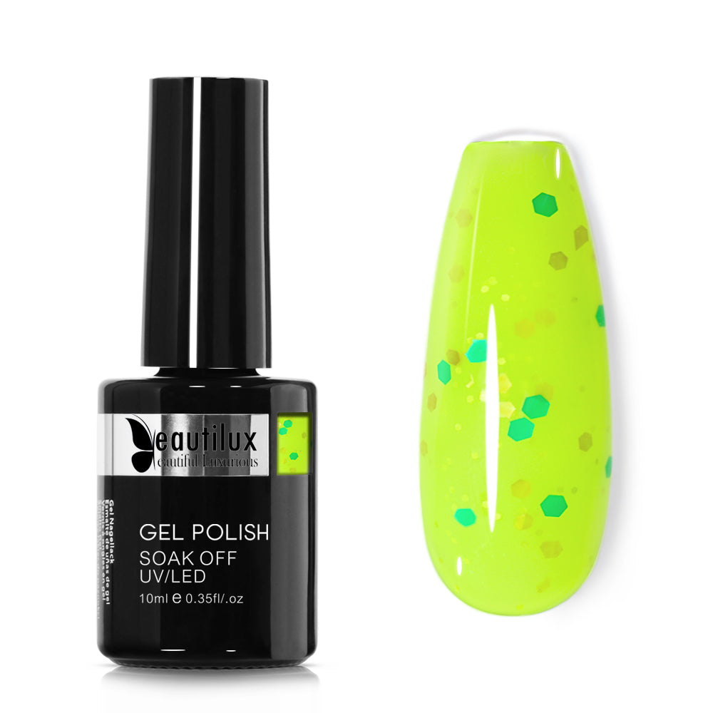 Vernis Semi-Permanent Confettis Jaune Néon Confettis – BNL-06 | Beautilux 10ml Image