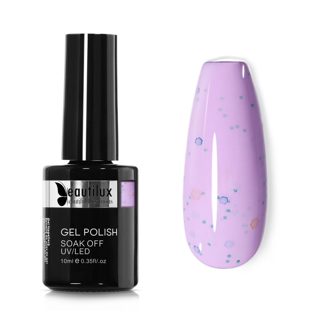 Vernis Semi-Permanent Confettis Lilas Pastel Confettis – BNL-08 | Beautilux 10ml