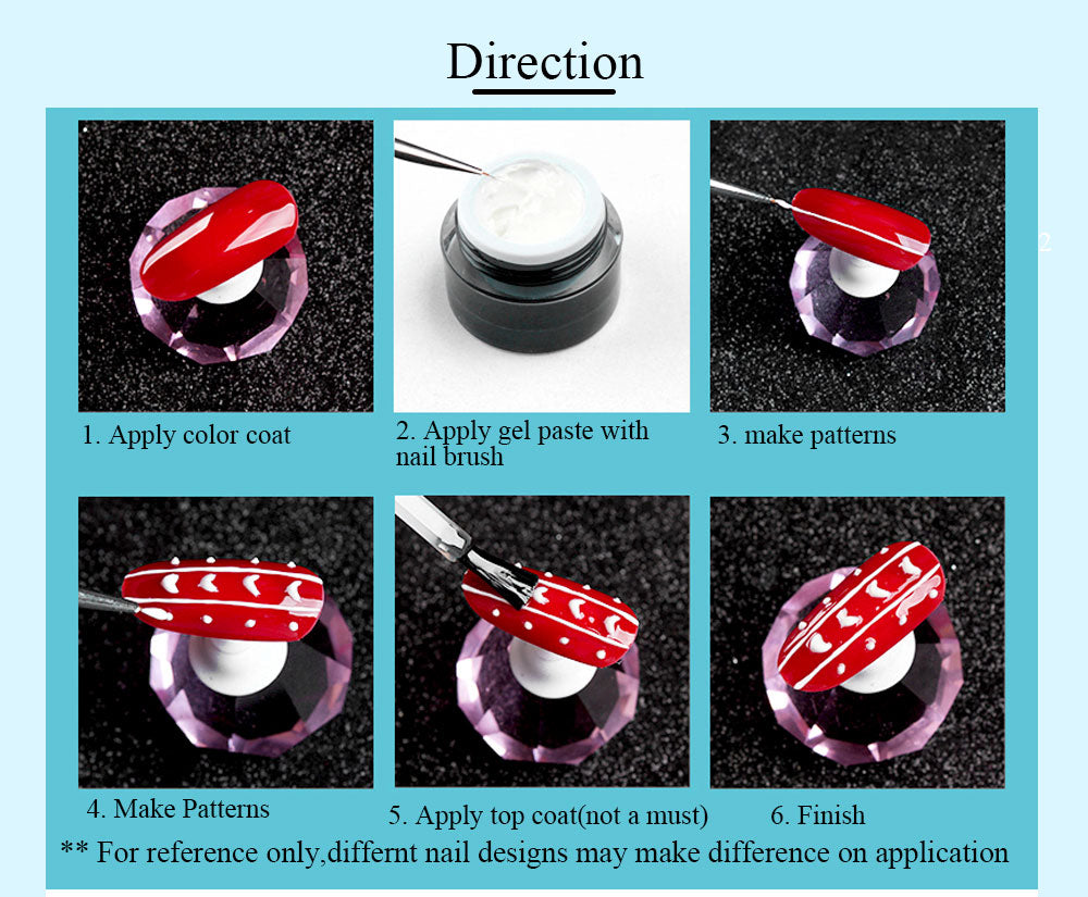 3D Gel Paste Blanc – B3D-02 | Beautilux 10g – Relief 3D & Baby Boomer