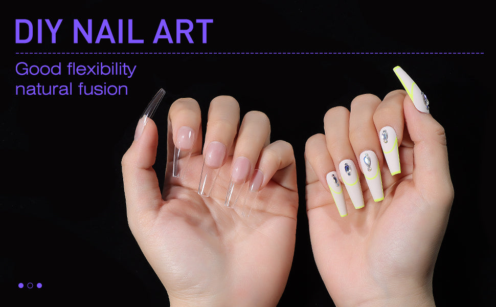 Capsules Ongles PMMA Coffin Long | Soak Off | Pose Américaine | Beautilux JP552-CL | 552 pcs