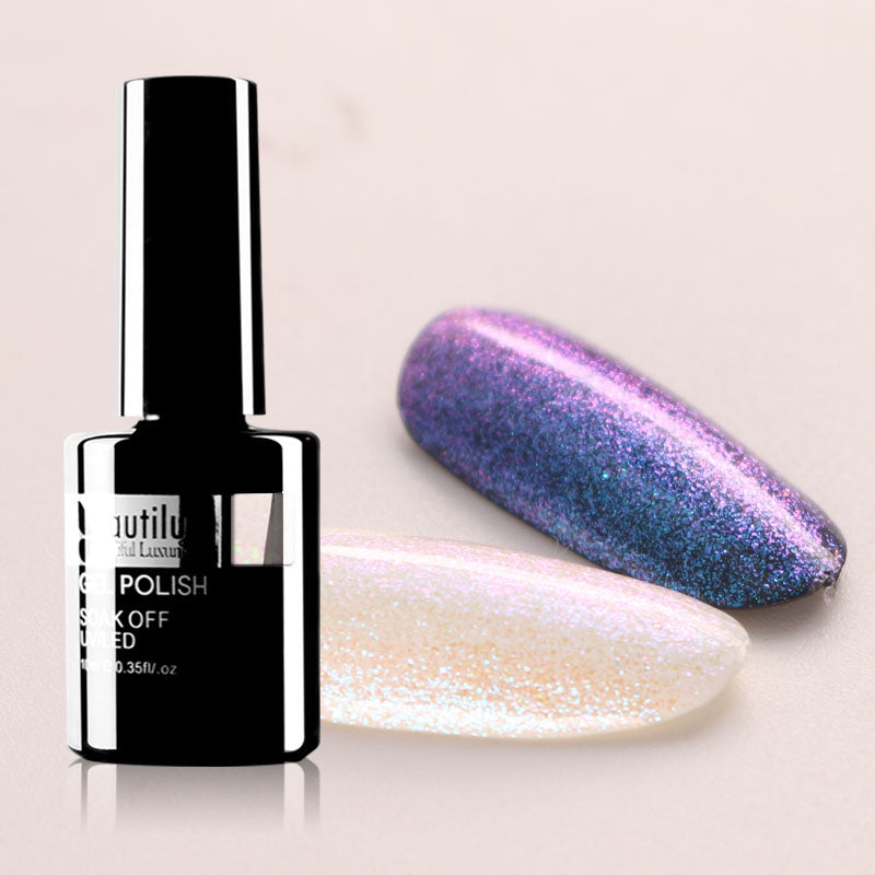 Vernis Semi-Permanent Bleu Violet Multichrome – CR-02 | Beautilux 10ml – Tenue 3 Semaines