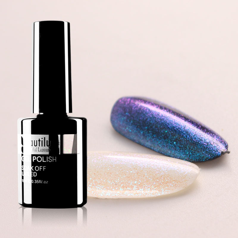 Vernis Semi-Permanent Violet Vert Or Multichrome – CR-04 | Beautilux 10ml – Tenue 3 Semaines