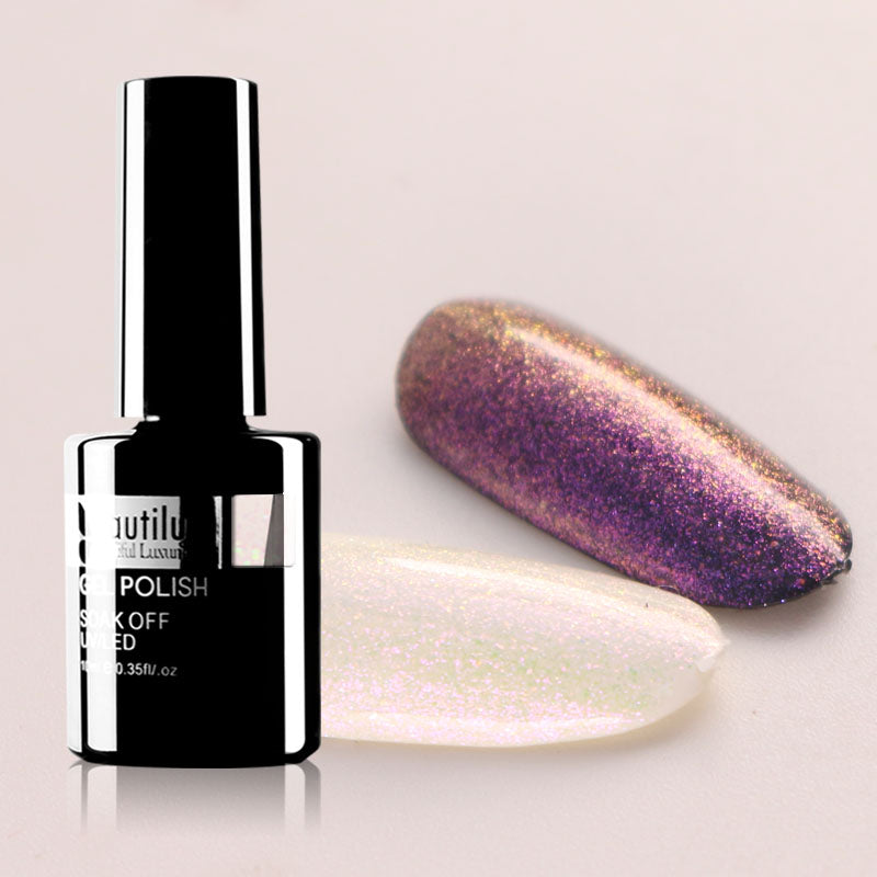 Vernis Semi-Permanent Violet Or Multichrome – CR-06 | Beautilux 10ml – Tenue 3 Semaines