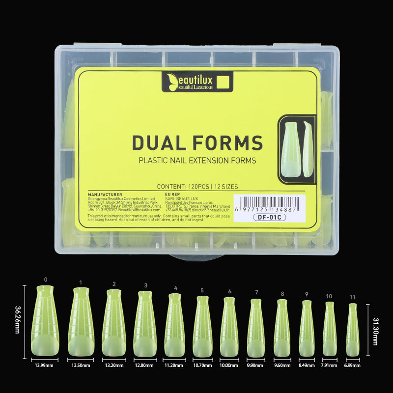 Beautilux COLORED DUAL FORMS — 120pcs/box — COFFIN — YELLO | DF-01C - DF-01C Image