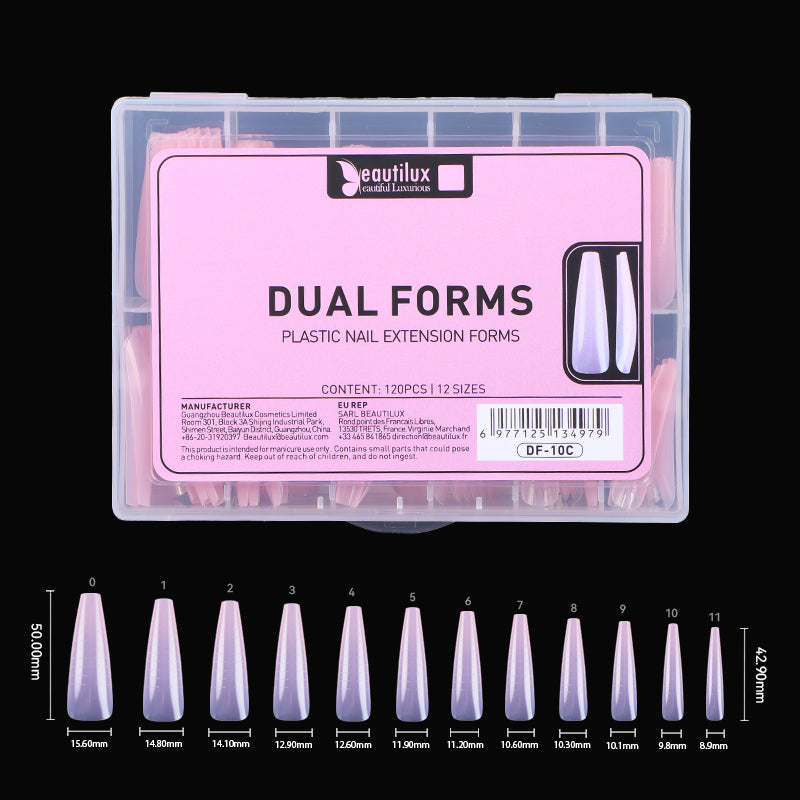 Beautilux COLORED DUAL FORMS — 120pcs/box — COFFIN — PINK | DF-10C - DF-10C Image