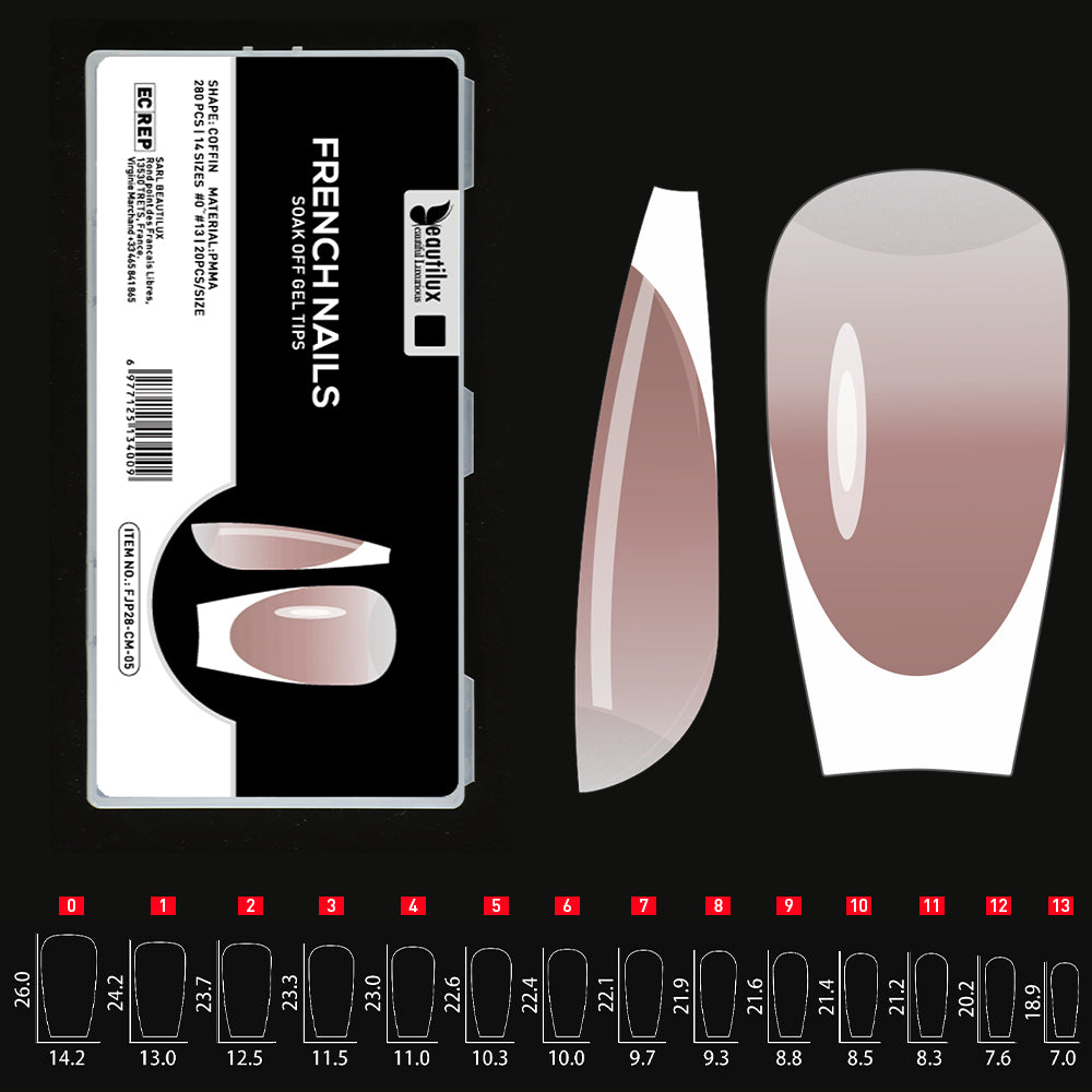 Capsules Ongles Beautilux – Pose Américaine Ombre ou French – 280 pièces