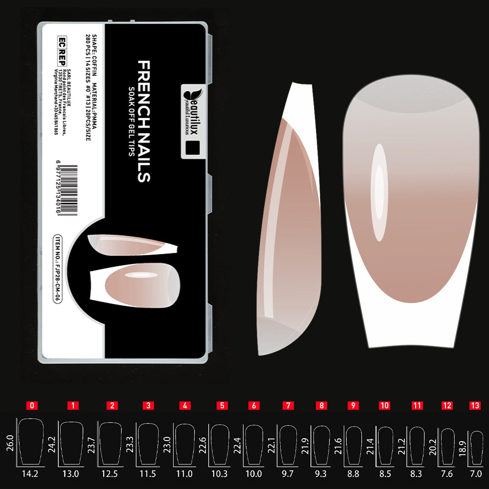 Capsules Ongles Beautilux – Pose Américaine Ombre ou French – 280 pièces