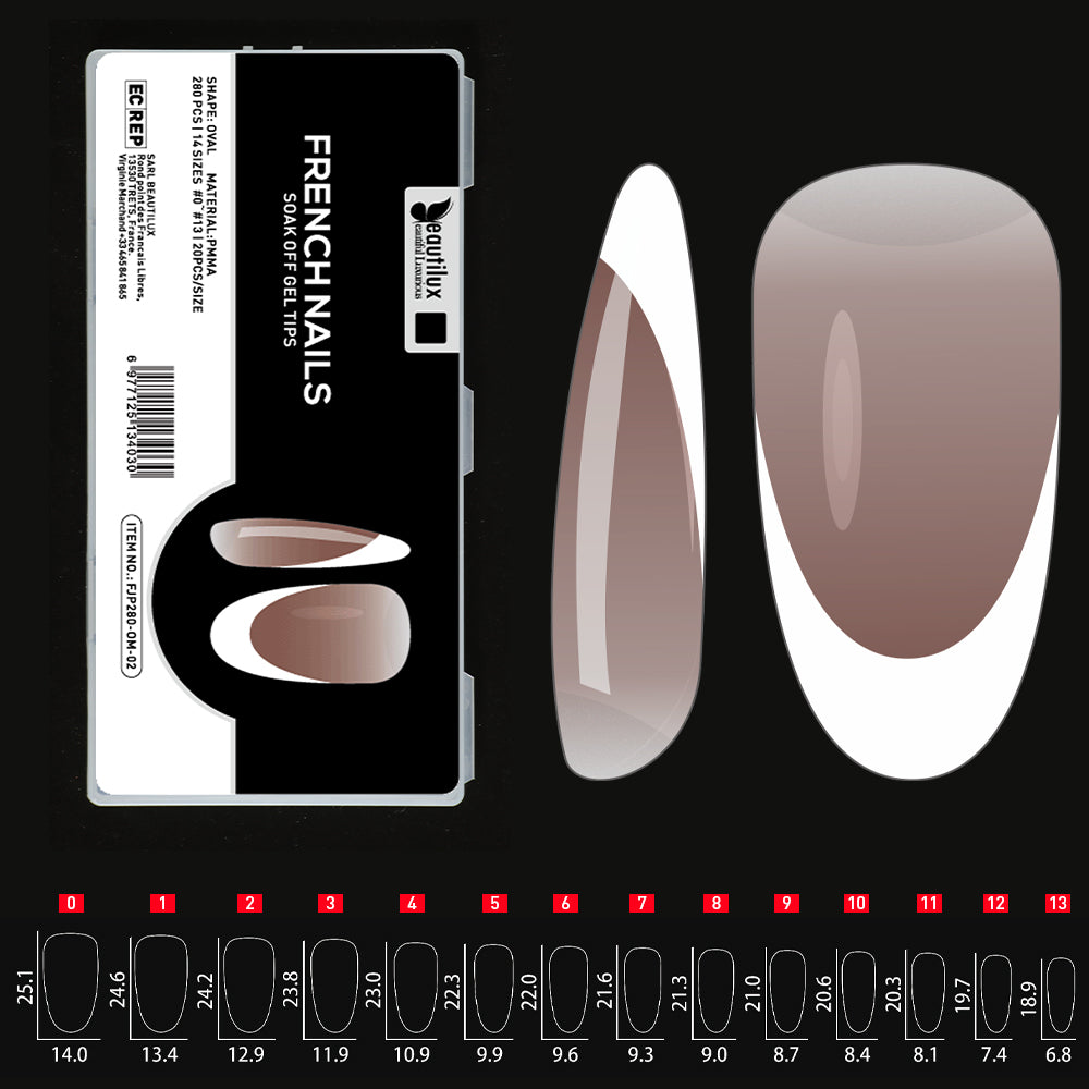 Capsules Ongles Beautilux – Pose Américaine Ombre ou French – 280 pièces