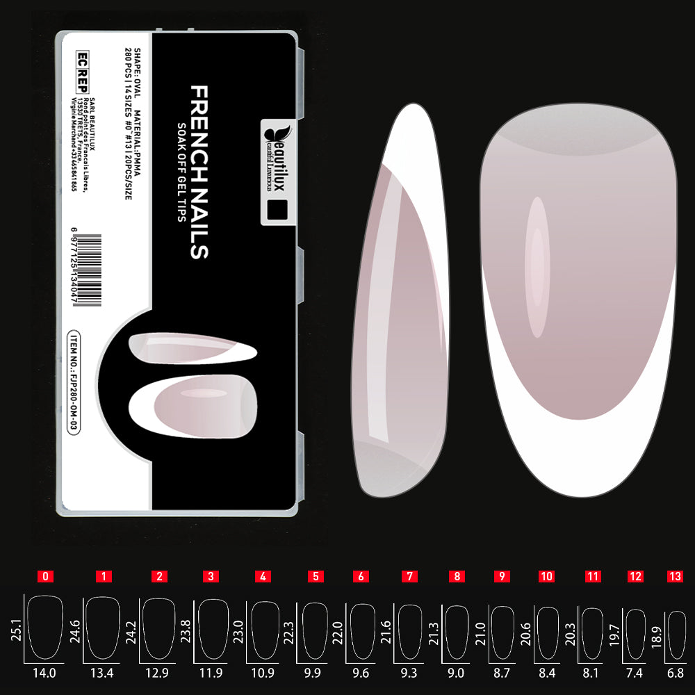 Capsules Ongles Beautilux – Pose Américaine Ombre ou French – 280 pièces
