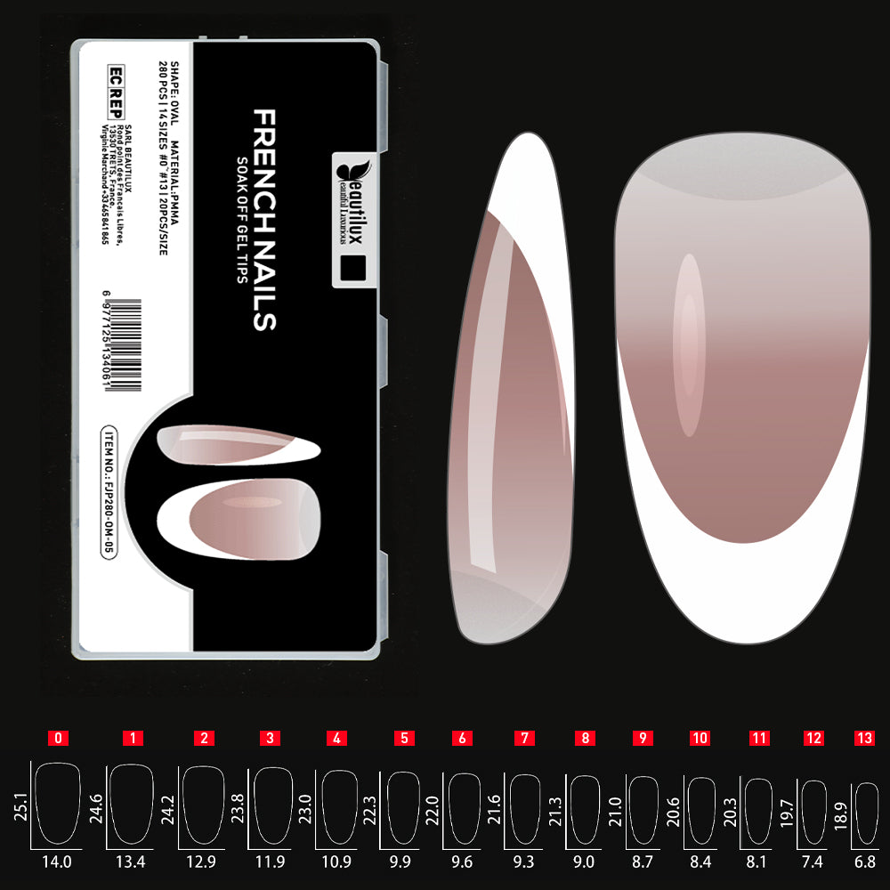 Capsules Ongles Beautilux – Pose Américaine Ombre ou French – 280 pièces