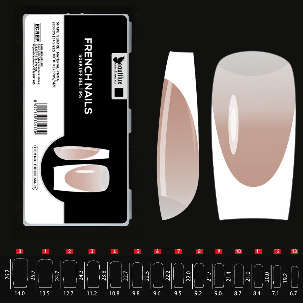 Capsules Ongles Beautilux – Pose Américaine Ombre ou French – 280 pièces