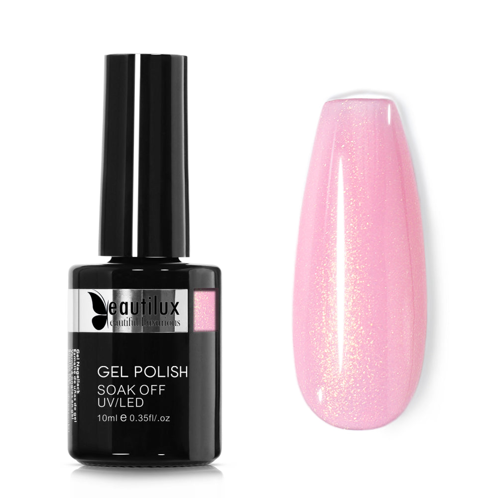 Vernis Semi-Permanent Rose Poudré Shimmer – G-02 | Beautilux 10ml – Tenue 3 Semaines Image