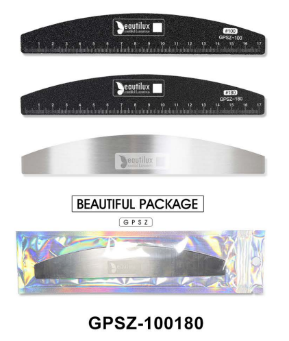 Beautilux Removable Nail File- Steel Plate+100# Sand Sticker+180# Sand Sticker — 1 set | GPSZ-100180 - GPSZ-100180 Image