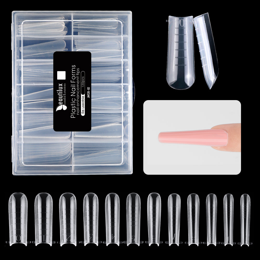 Beautilux DUAL FORMS — 120pcs/box — SQUARE — CLEAR | JM120-02 - JM120-02 Image