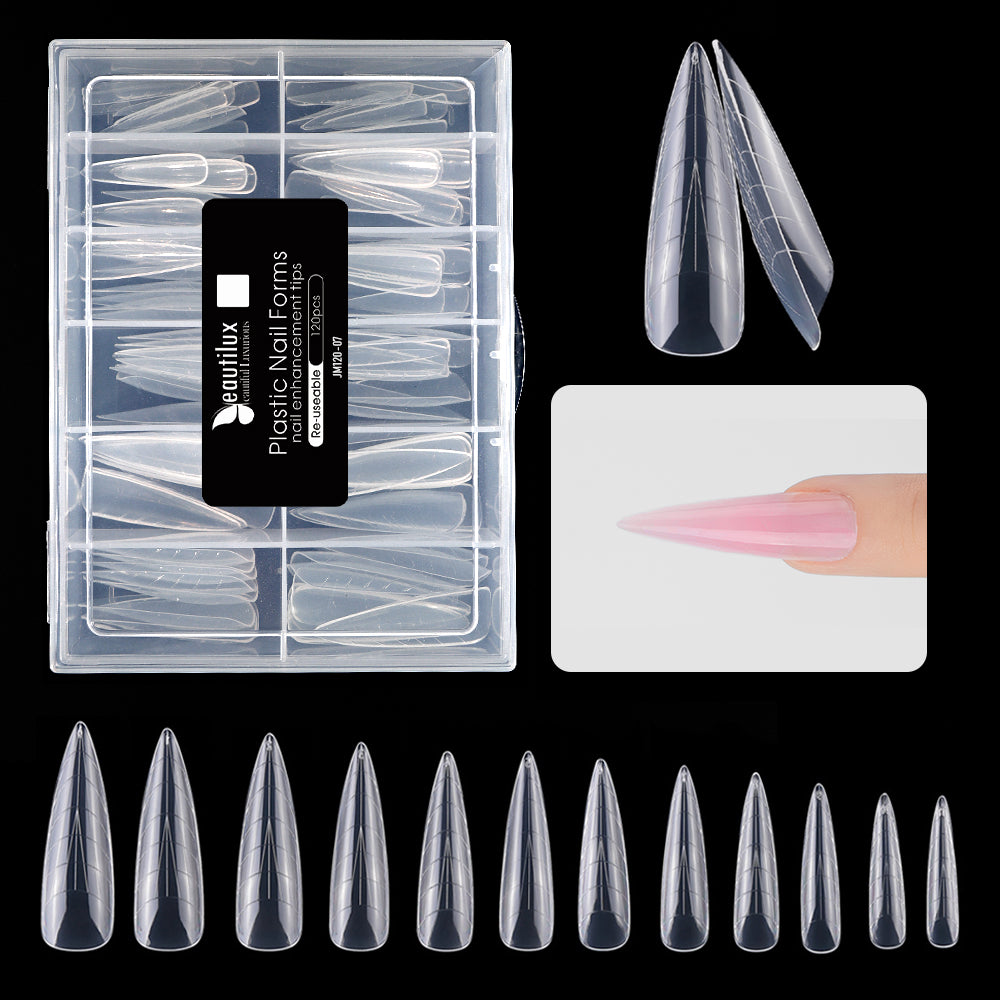 Beautilux DUAL FORMS — 120pcs/box — ALMOND — CLEAR | JM120-07 - JM120-07 Image