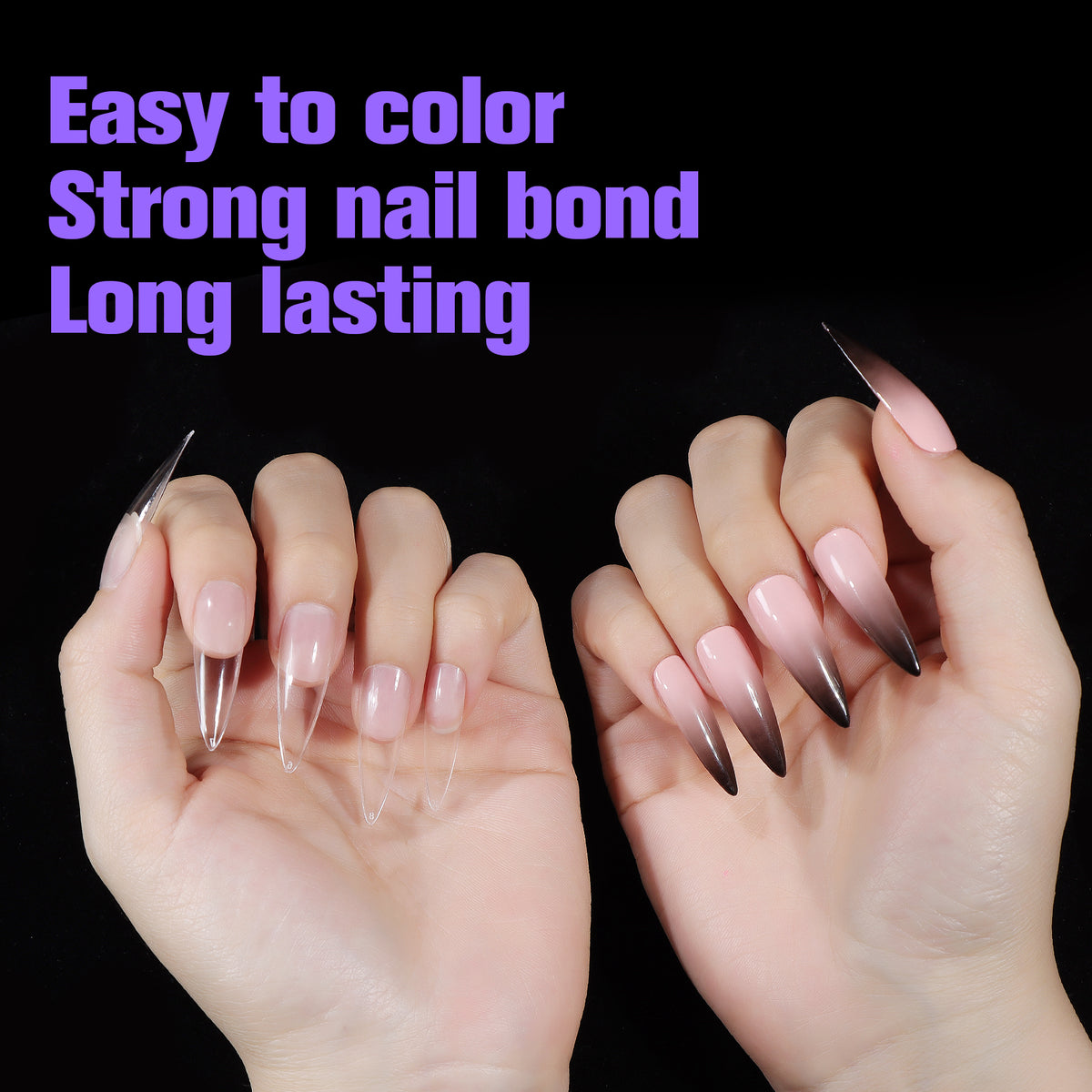 Capsules Ongles PMMA Stiletto Long | Soak Off | Pose Américaine | Beautilux JP552-TL | 552 pcs
