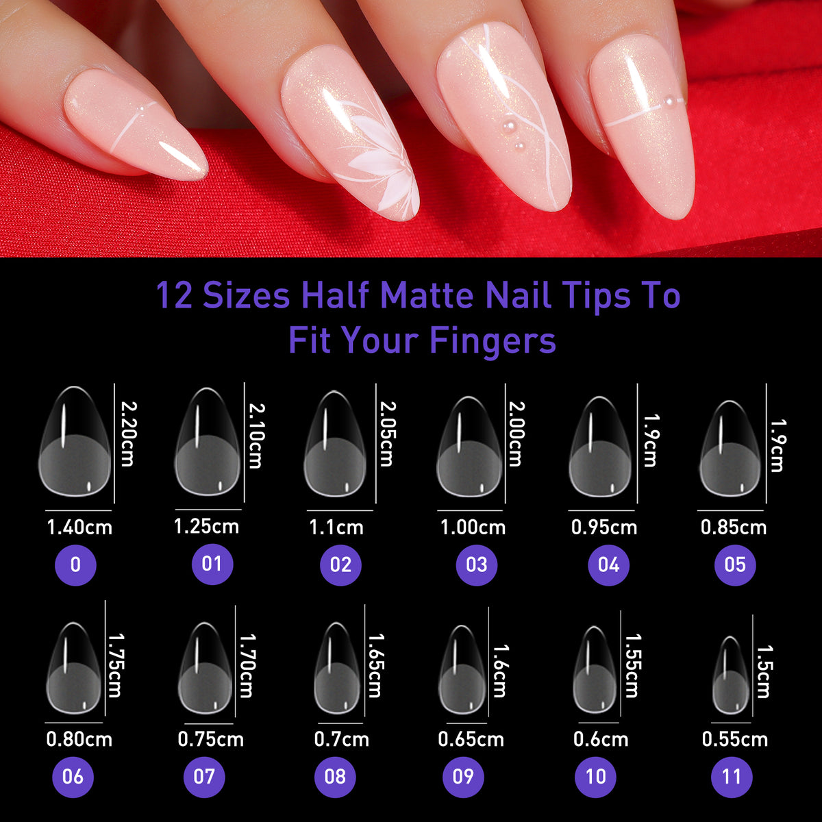 Capsules Ongles PMMA Amande Naturelle | Soak Off | Pose Américaine | Beautilux JP552-AN | 552 pcs