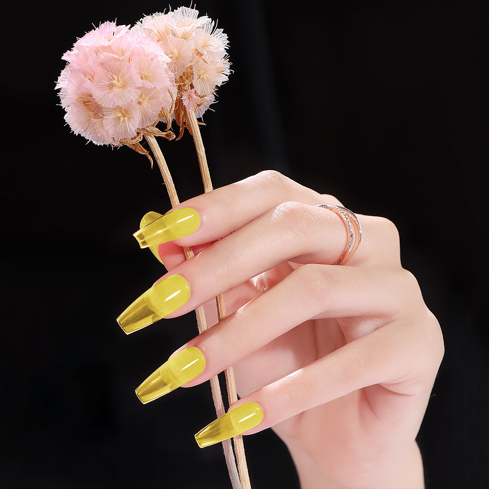Vernis Semi-Permanent Jaune Citron Glaze Jelly – LL-01 | Beautilux 10ml – Tenue 3 Semaines