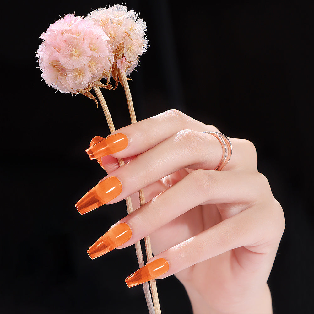 Vernis Semi-Permanent Orange Pêche Glaze Jelly – LL-02 | Beautilux 10ml – Tenue 3 Semaines