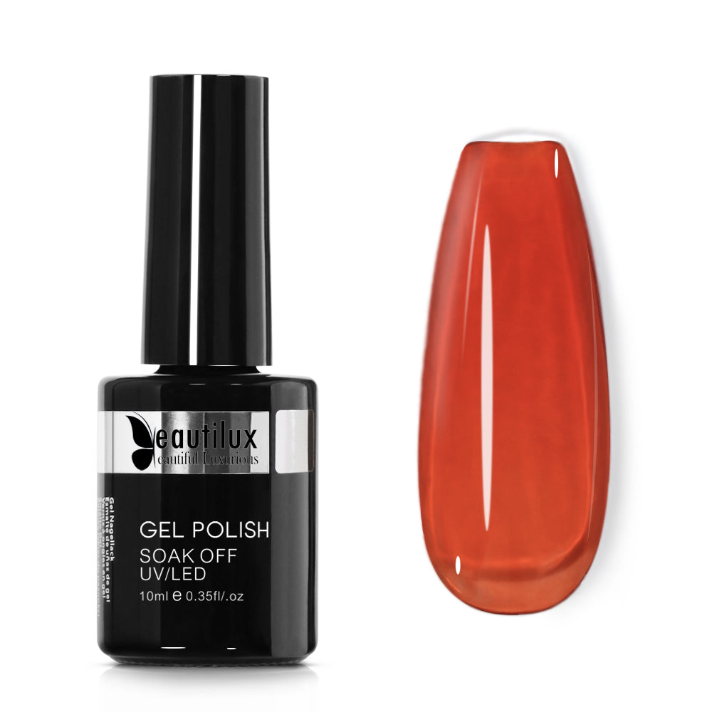 Vernis Semi-Permanent Rouge Terracotta Glaze Jelly – LL-03 | Beautilux 10ml – Tenue 3 Semaines