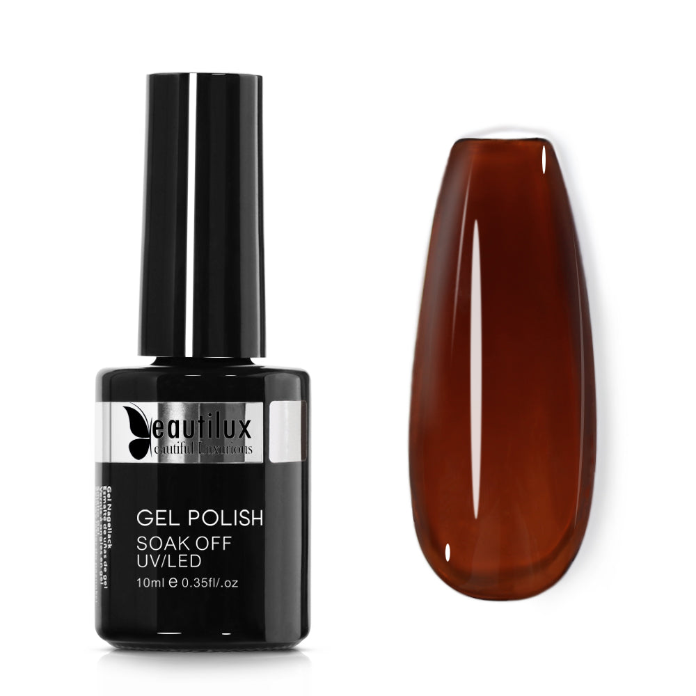 Vernis Semi-Permanent Brun Chocolat Glaze Jelly – LL-04 | Beautilux 10ml – Tenue 3 Semaines