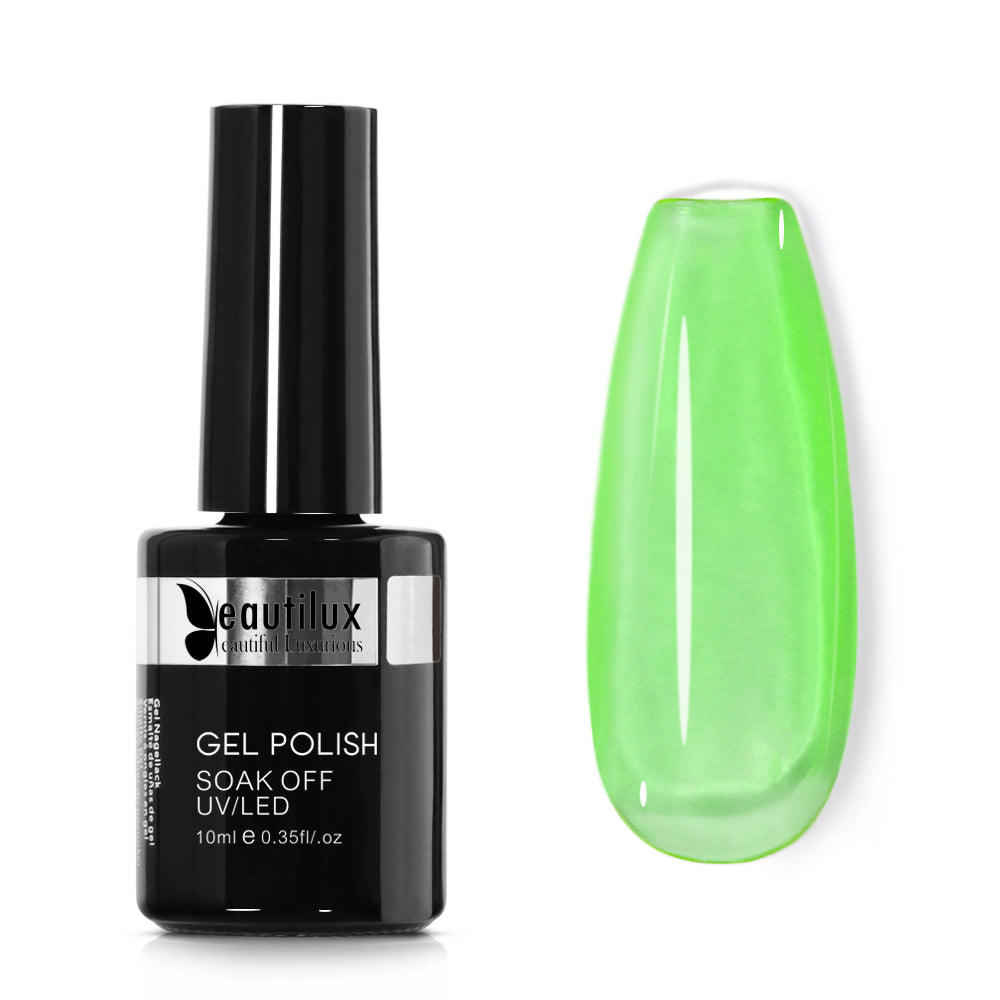 Vernis Semi-Permanent Vert Fluo Néon Glaze Jelly – LL-08 | Beautilux 10ml – Tenue 3 Semaines