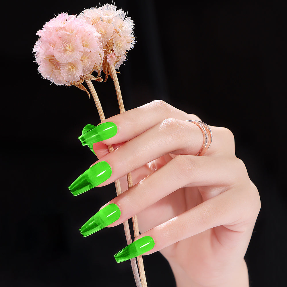 Vernis Semi-Permanent Vert Fluo Néon Glaze Jelly – LL-08 | Beautilux 10ml – Tenue 3 Semaines