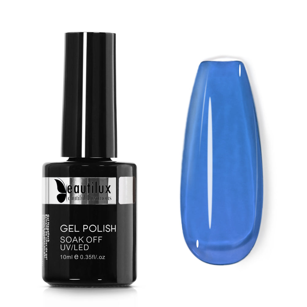 Vernis Semi-Permanent Bleu Pervenche Glaze Jelly – LL-12 | Beautilux 10ml – Tenue 3 Semaines