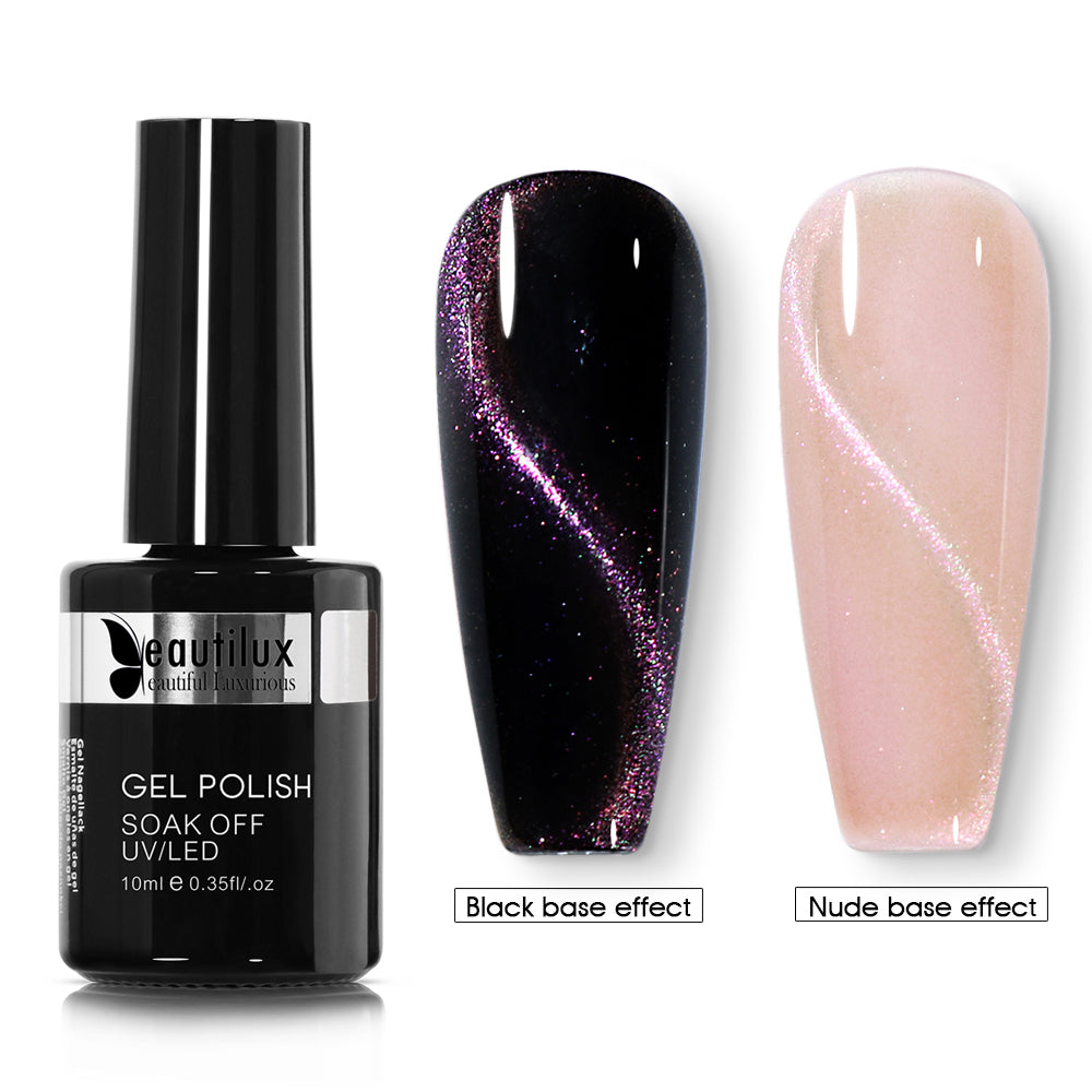 Vernis Semi-Permanent Cat Eye 4D Caméléon Magnétique Violet Fuchsia – M9-03 | Beautilux 10ml – Tenue 3 Semaines Image