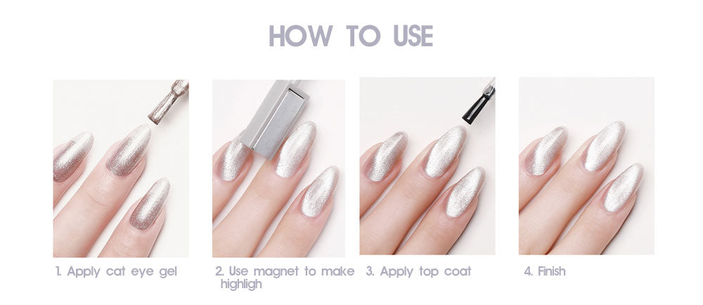 Vernis Semi-Permanent Cat Eye 9D Platine Argent Platine – MG-01 | Beautilux 10ml