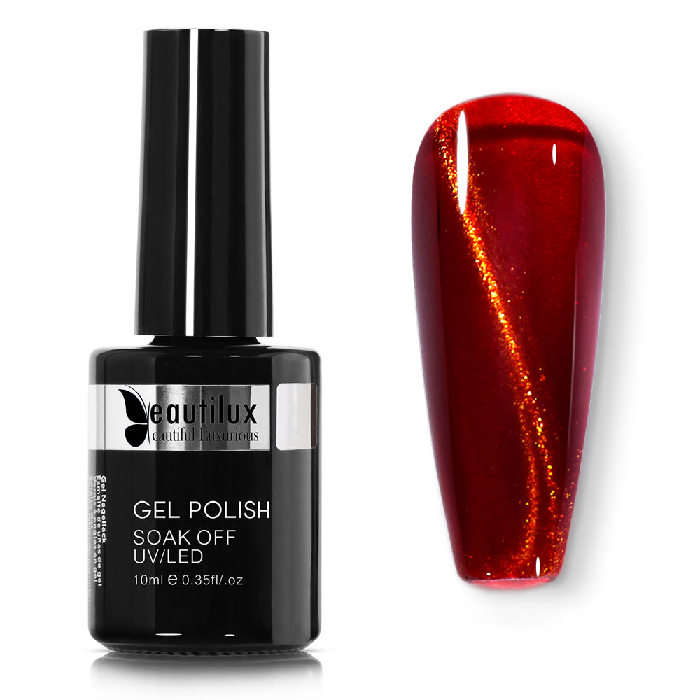 Vernis Semi-Permanent Cat Eye Magnétique Rouge Rubis – MY-01 | Beautilux 10ml – Tenue 3 Semaines