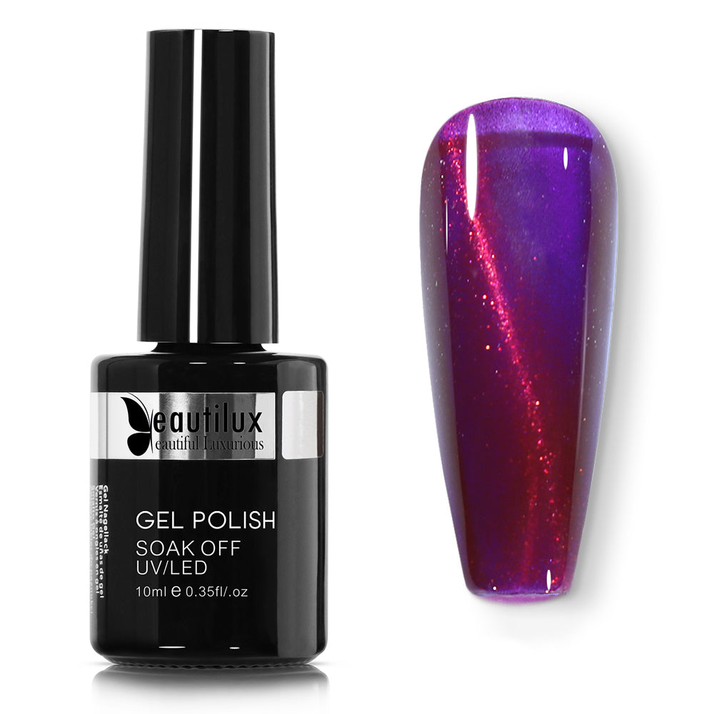Vernis Semi-Permanent Cat Eye Magnétique Violet Magenta – MY-06 | Beautilux 10ml – Tenue 3 Semaines Image