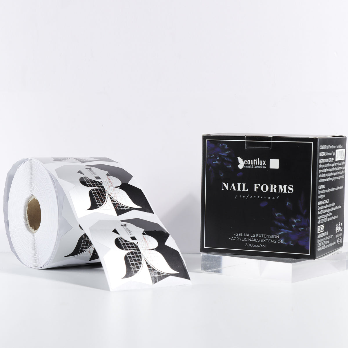 Chablons Ongles Professionnels — Papier Forme Aluminium 200g/m2 300 pcs | Beautilux NFS-300