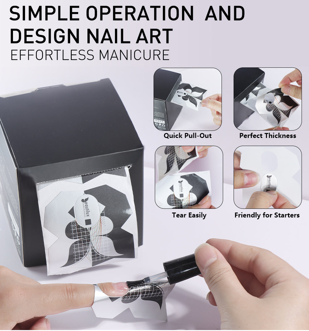 Chablons Ongles Professionnels — Papier Forme Aluminium 200g/m2 300 pcs | Beautilux NFS-300
