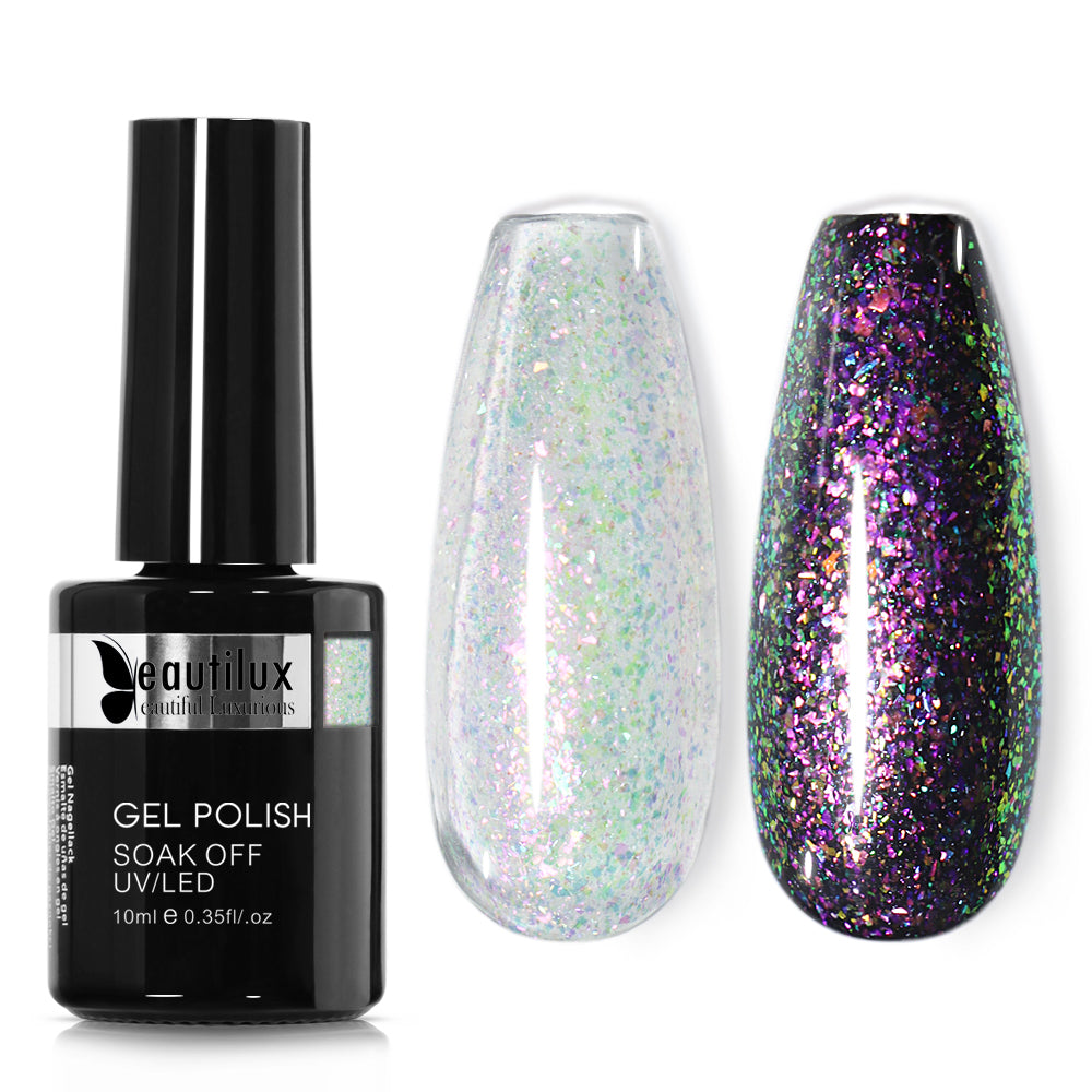 Vernis Semi-Permanent Opal Flakes Multicolore – OP-01 | Beautilux 10ml – Tenue 3 Semaines Image