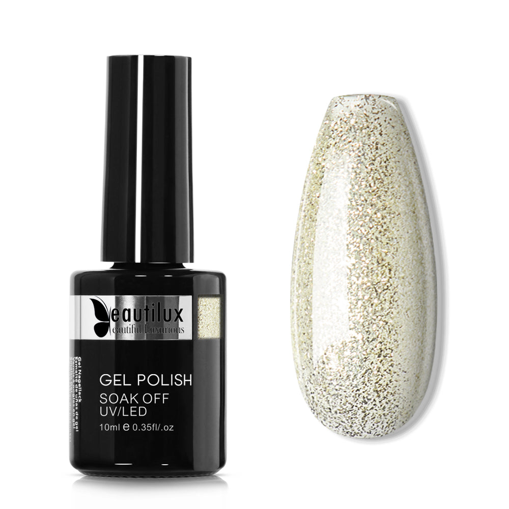 Vernis Semi-Permanent Or Pâle Shimmer – PP-02 | Beautilux 10ml – Tenue 3 Semaines Image