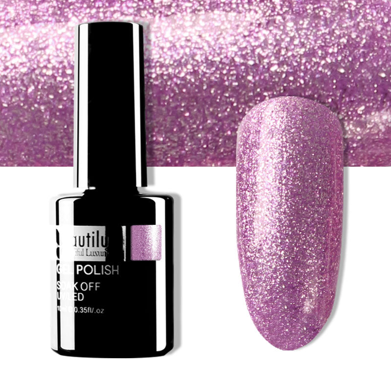 Semi-Permanent Glitter Gel Polish – Diamond Platinum Color Beautilux – 10ml