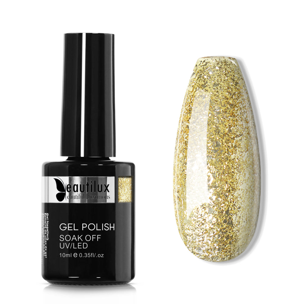 Vernis Semi-Permanent Or Doré Platine – PT-03 | Beautilux 10ml – Tenue 3 Semaines Image