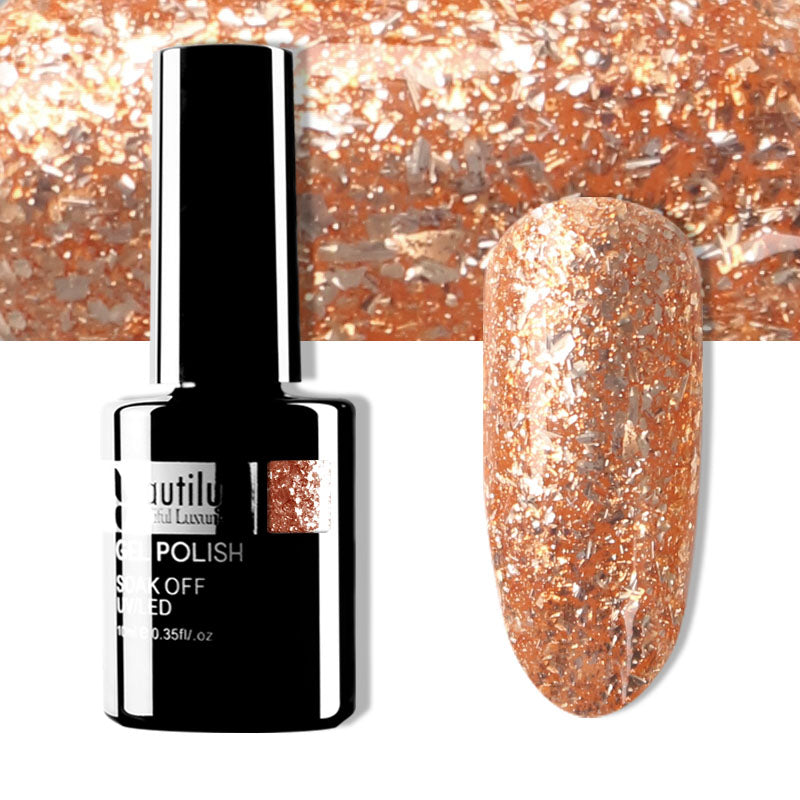 Vernis Gel Semi-Permanent Pailleté – Diamond Platinum Color Beautilux – 10ml